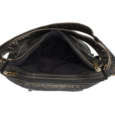 Designer Y2K Damen Schultertasche Motorrad Handtasche Multifunktionale Bronze PU Leder Tote