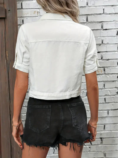 Damen Jeansjacke mit kurzen Ärmeln – Lässiger Streetstyle für den Sommer