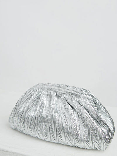 Elegante Silberne Falt-Handtasche Mit Großer Kapazität – Ideal Für Partys Und Verabredungen