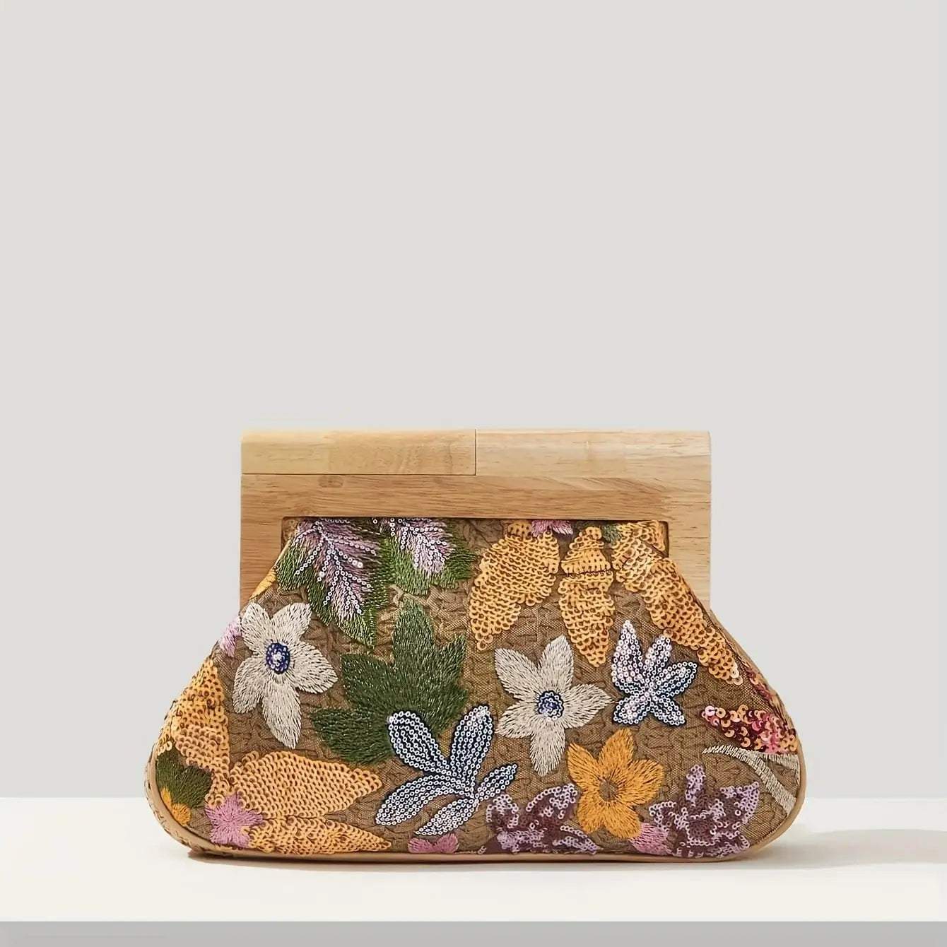 Elegante Blumen-Pailletten Clutch Tasche, Glitzer Abendtasche für Frauen, Perfekt für Partys