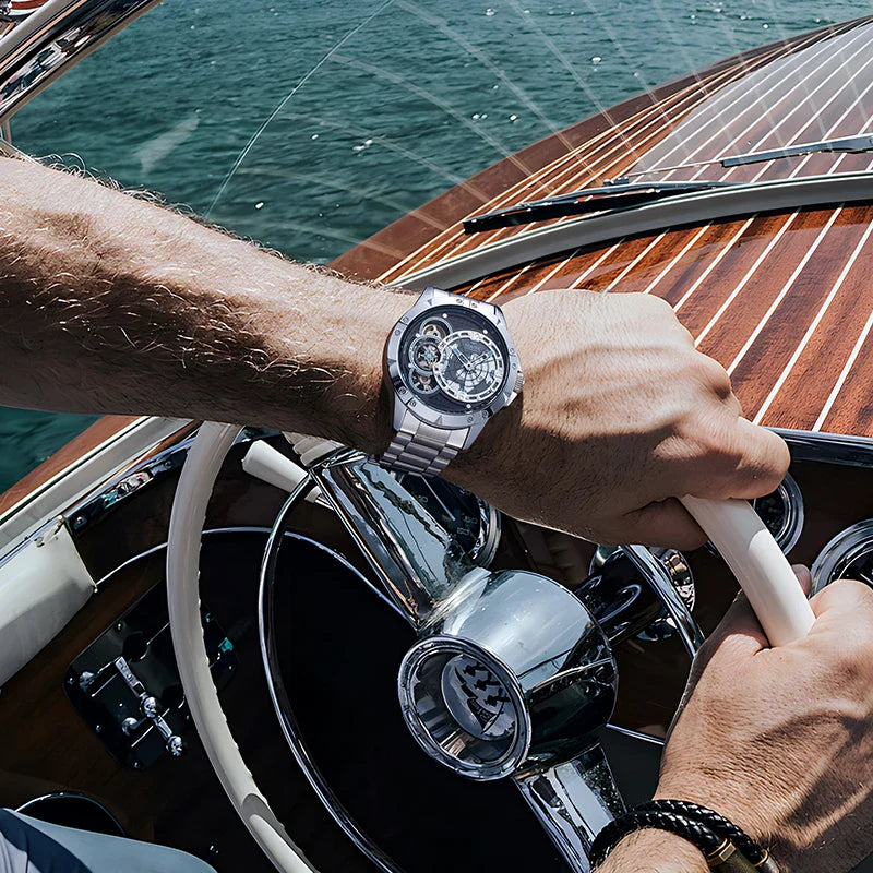 Mark Fairwhale Herrenuhr Automatik Mechanical Tourbillon Wasserdicht 2025 | Modische Business Armbanduhr