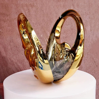 2025 Modische Acryl Damen Handtasche Mondform Abendtasche mit Hartschale in Gold und Silber