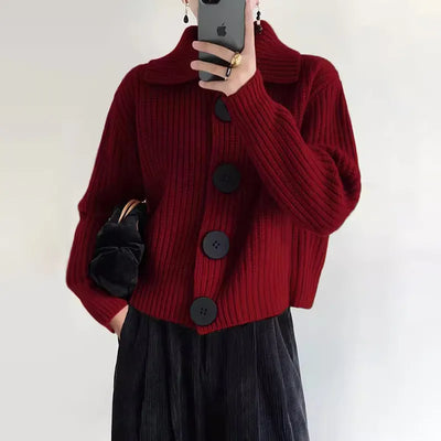 Eleonora | Eleganter Damenpullover mit Knopfverschluss