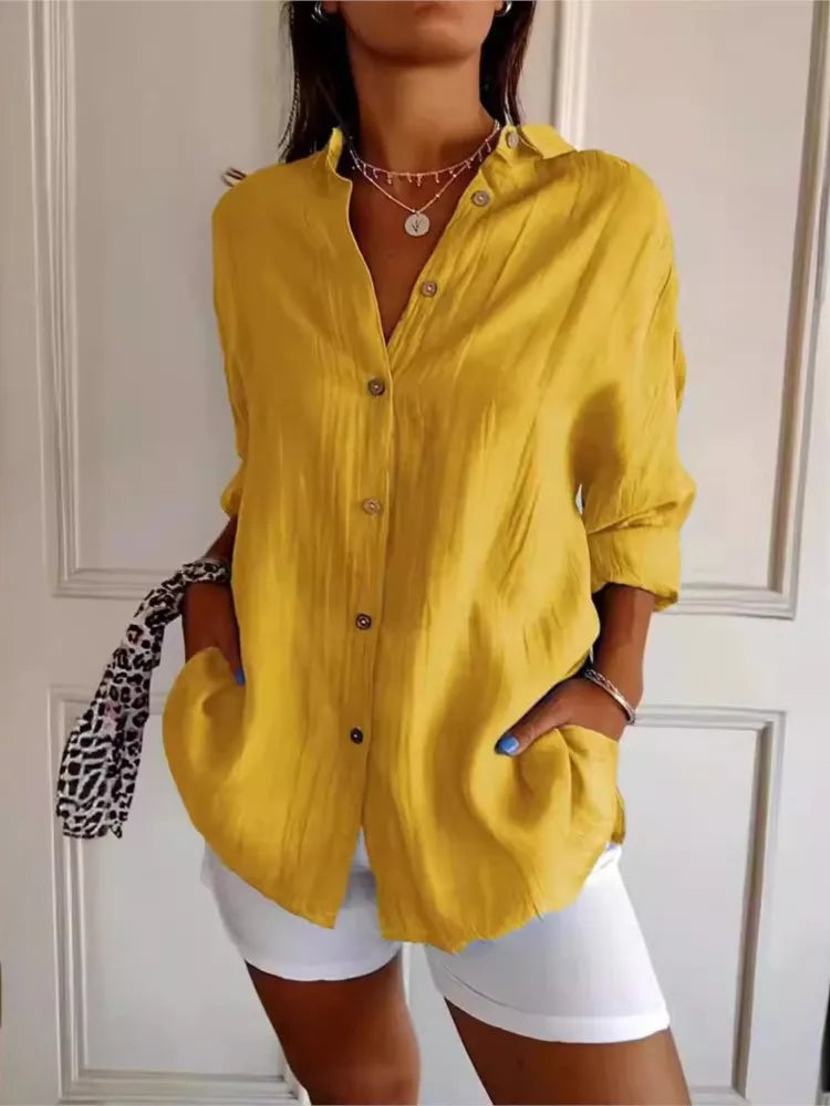 Yvonne™ | Weiche, Atmungsaktive Baumwollbluse – Für Komfort und stilvolle Eleganz