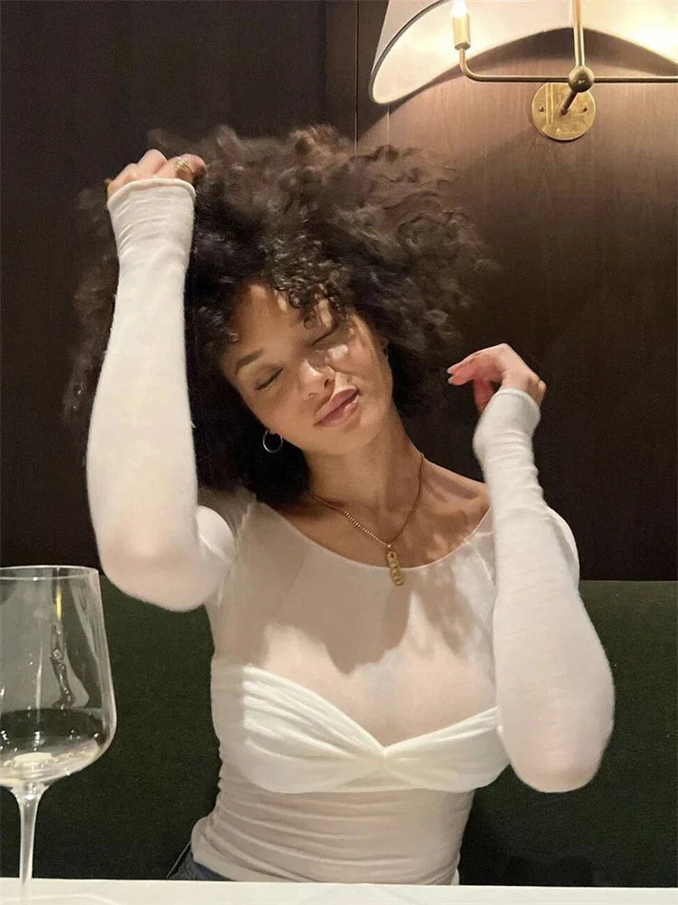 Watson | Kendall Durchsichtiges Mesh-Top