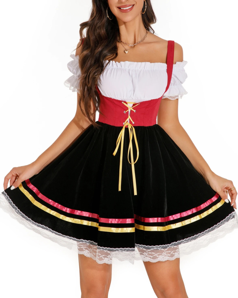Katharina | Schulterfreies Mini Dirndl Kleid für Damen