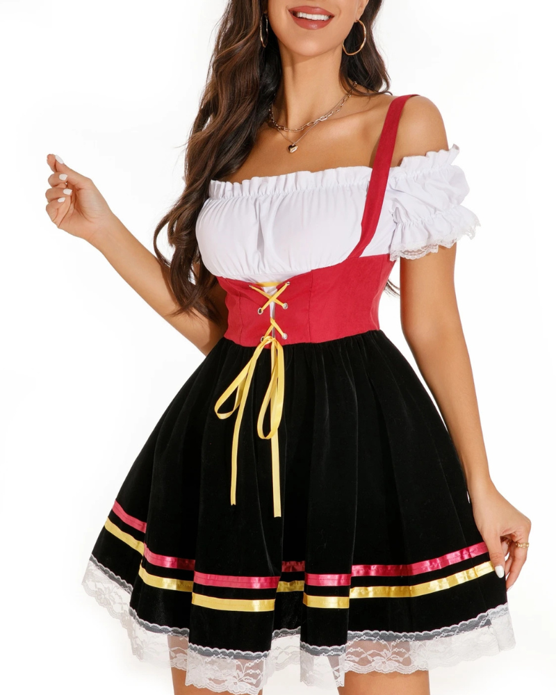 Katharina | Schulterfreies Mini Dirndl Kleid für Damen