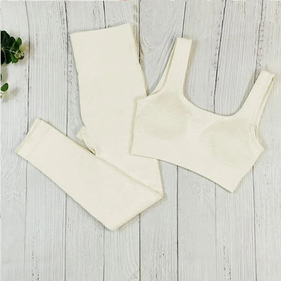 Nahtloses, Hochgeschnittenes Yoga und Fitness Outfit