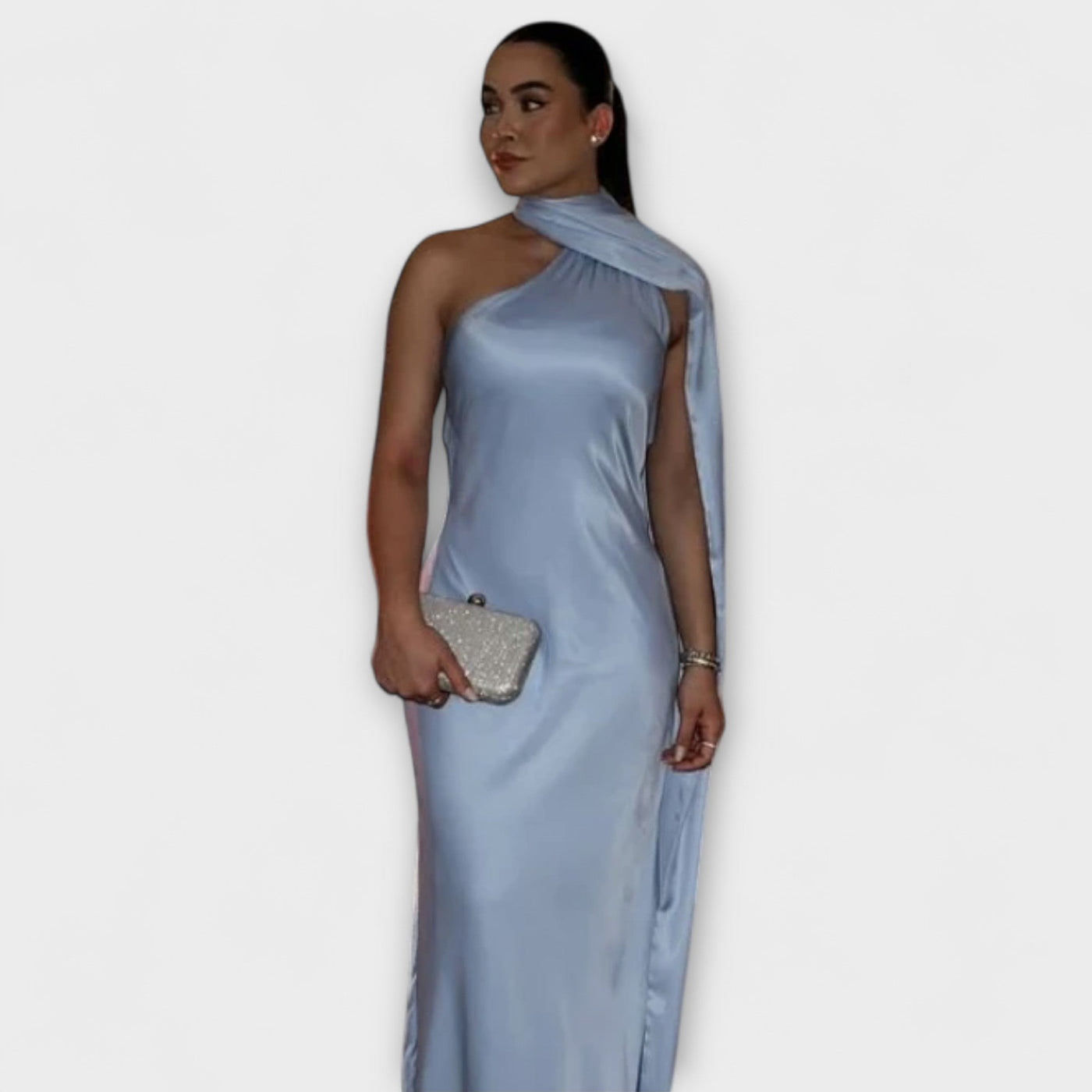 Elegantes Off-Shoulder Halter Maxikleid