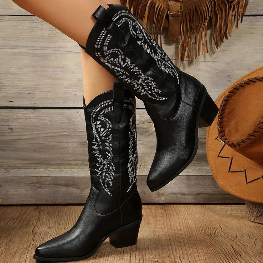 Moderne Cowboystiefel für Damen | Blockabsatz