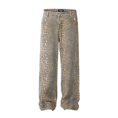 Karen | Vintage Jahrhundert-Leopardenprint Jeans