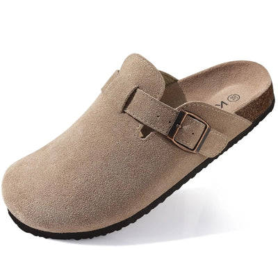 Clark Suede Komfort Clog - Karamellfarbenes Wildleder mit Ergonomischem Kork-Fußbett