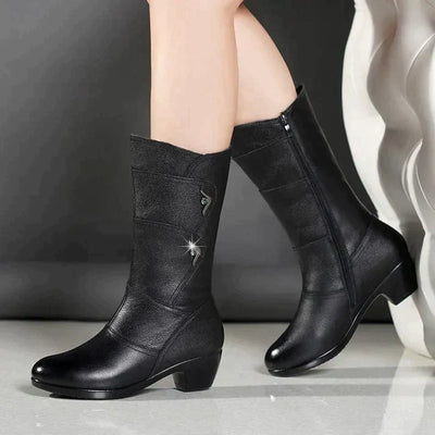 Schwarze Winterstiefel für Damen | Warme