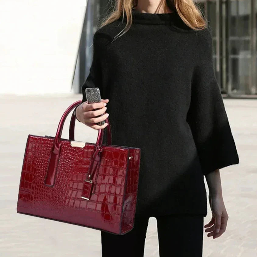 CROCODILE |  Trendige Designer Kroko Handtasche