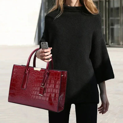 CROCODILE |  Trendige Designer Kroko Handtasche