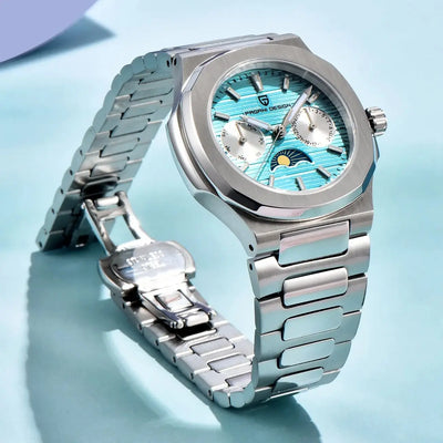 PAGANI DESIGN 2025 Luxus Quarzuhren für Herren Chronograph mit Mondphasen- und Datumsanzeige