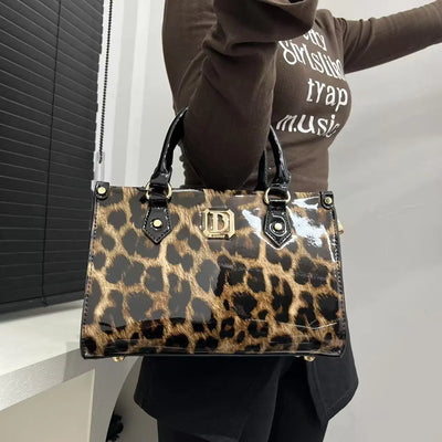 Damen Leopard Print Tragetasche Mit Großem Fassungsvermögen – Modische Schultertasche