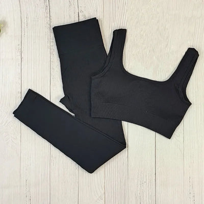 Nahtloses, Hochgeschnittenes Yoga und Fitness Outfit