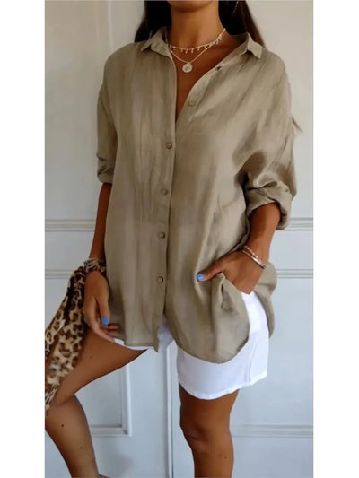 Yvonne™ | Weiche, Atmungsaktive Baumwollbluse – Für Komfort und stilvolle Eleganz