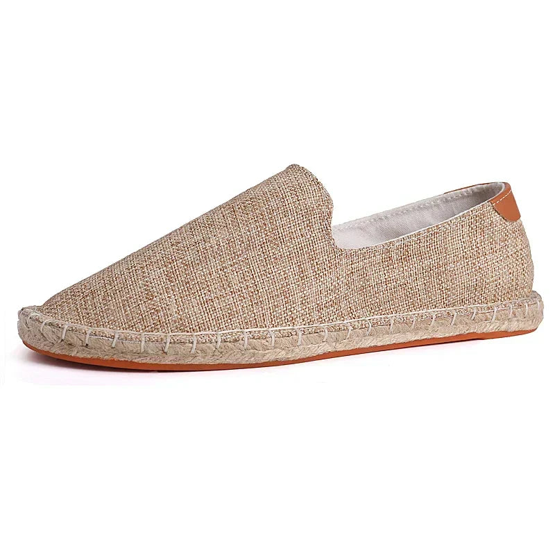 Arden™ Unisex Espadrille Beige – Bequeme Leinenslipper mit Handgenähter Juteschnur