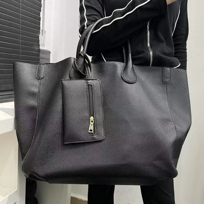 Damen Modische Vegane Leder Oversized Handtasche – Großes Volumen, Vielseitige Einkaufstasche