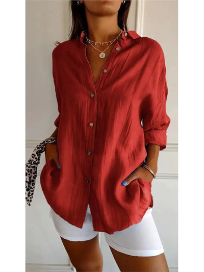 Yvonne™ | Weiche, Atmungsaktive Baumwollbluse – Für Komfort und stilvolle Eleganz