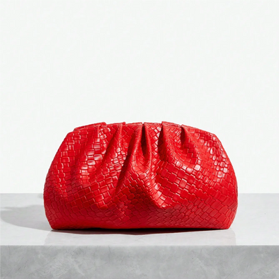 Damen Hochwertige Geprägte Woven Handtasche Mit Leichtem Clip Für Partys, Hochzeiten Und Veranstaltungen