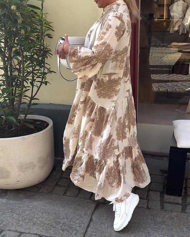 Aufidia Blumenkleid für Damen mit Floralem Muster – Elegantes, Fließendes Design für Jeden Anlass