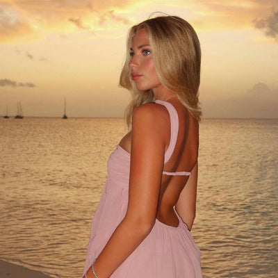 Dorine - Elegantes Maxikleid Mit Irregulärem Rüschensaum Und Feiner Spitzenverzierung