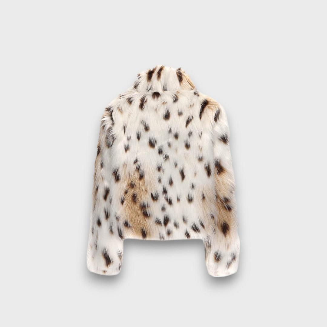 Leoline – Faux-Fur-Jacke im Animal-Design