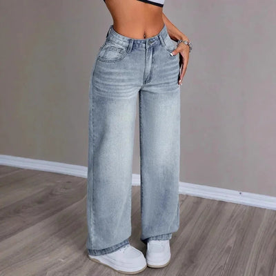 Stella | Vintage Vibe Mom Jeans mit weitem Bein