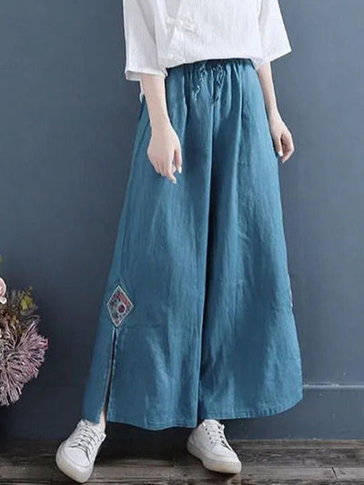 Modische bestickte Hose mit weitem Bein | Mallory