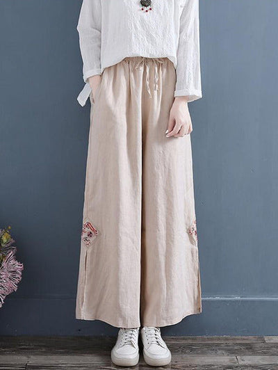 Modische bestickte Hose mit weitem Bein | Mallory