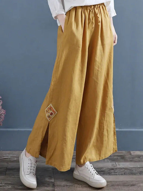 Modische bestickte Hose mit weitem Bein | Mallory