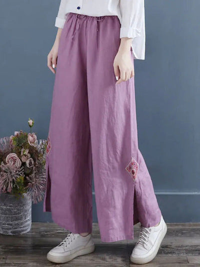 Modische bestickte Hose mit weitem Bein | Mallory