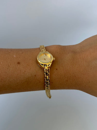 Zierliches Goldenes Damen Armbanduhr