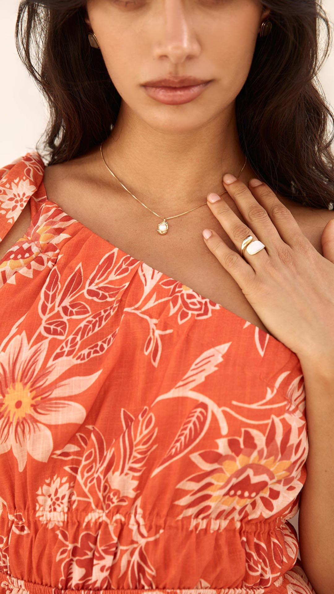 Bailey | Gold-Perlen-Anhänger-Halskette