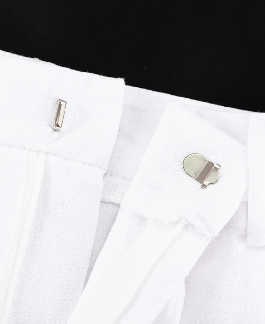 Elegantes Damen Zweiteiler Set Business Casual Ärmellos mit Weitem Bein