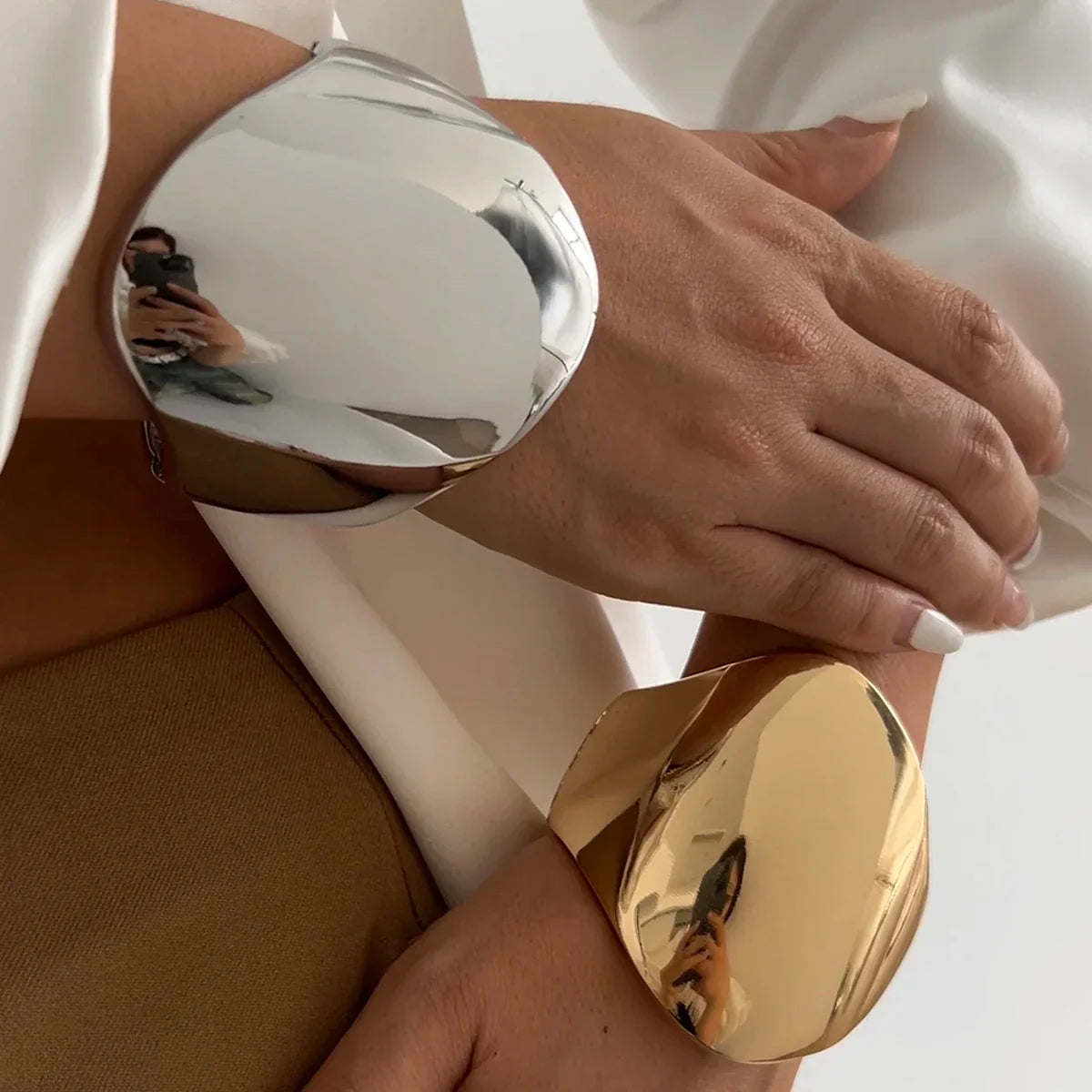 Exklusives Damen Armreif Set Breit Gold