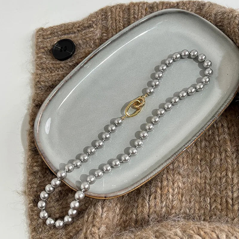 Elegante Vintage Perlen Damen Halskette mit Quaste