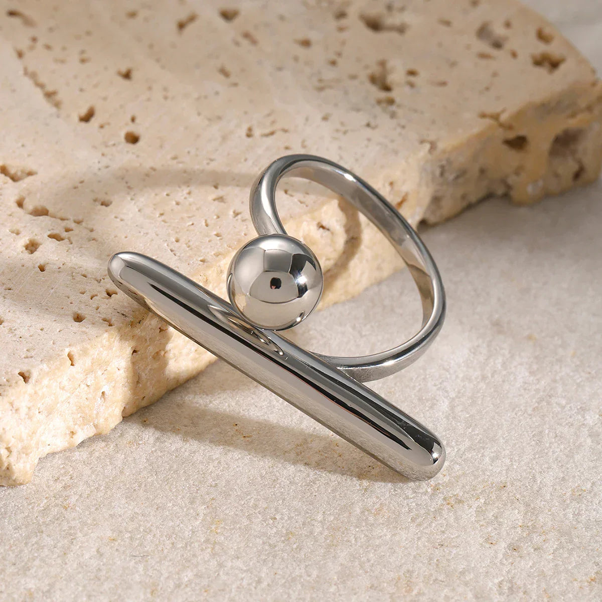 Minimalistischer 18K Damen Ring aus Edelstahl