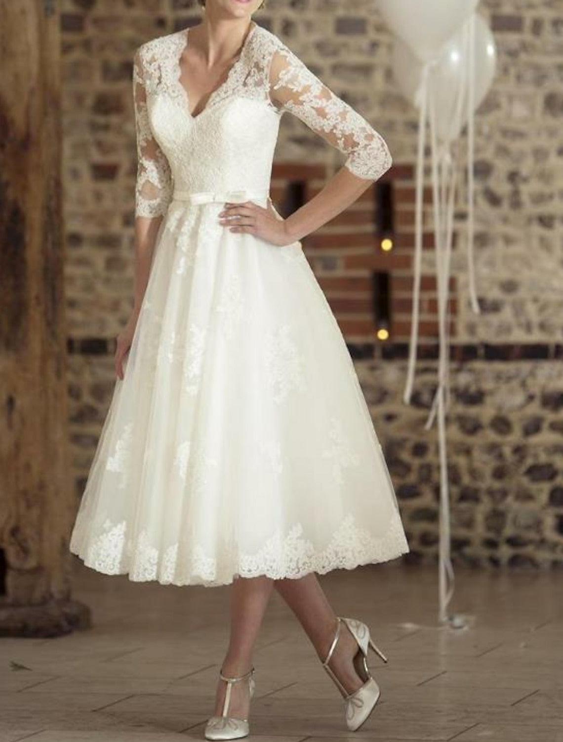 Tania | Vintage Midi Brautkleid