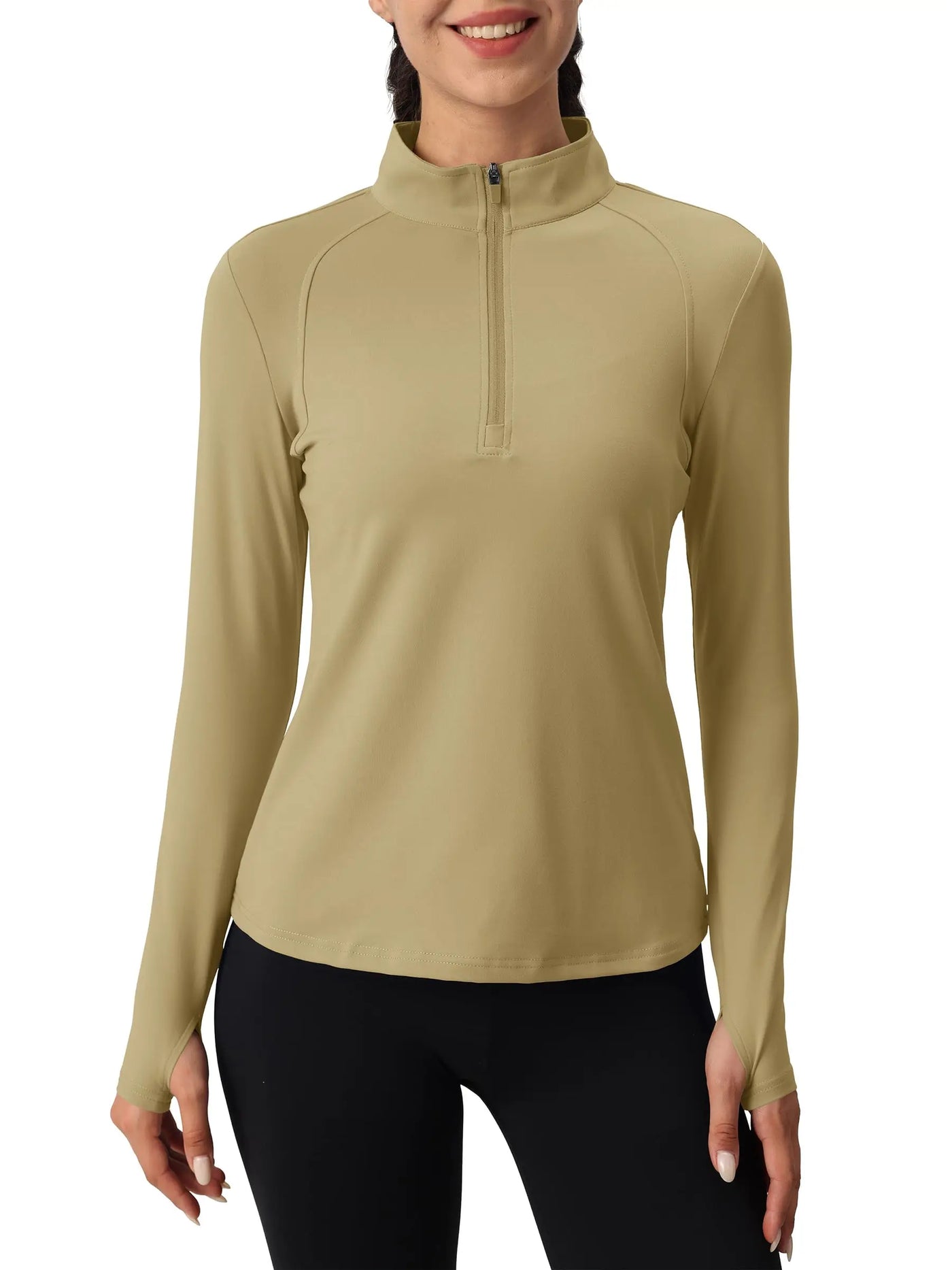 Tervona | Atmungsaktiver Damenpullover mit Viertel Reißverschluss