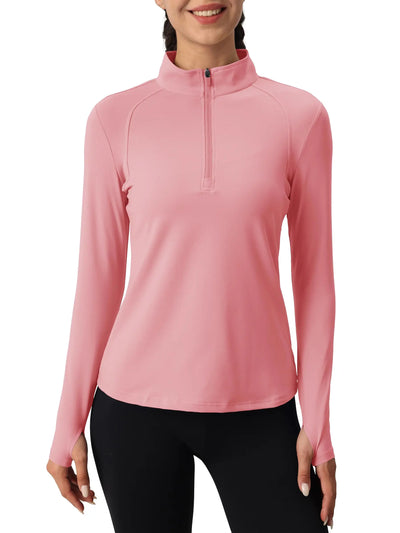 Tervona | Atmungsaktiver Damenpullover mit Viertel Reißverschluss