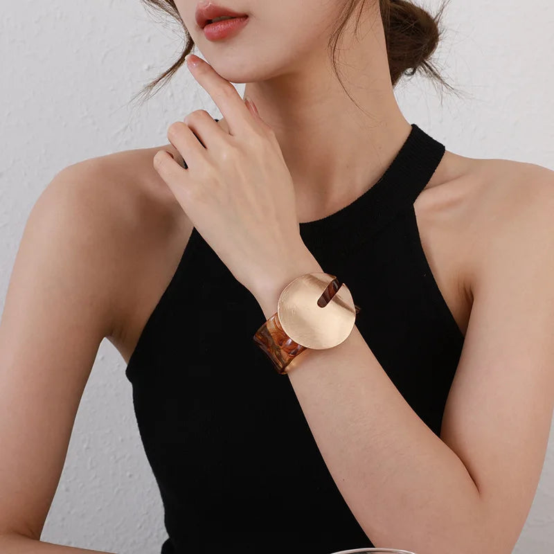 Vintage Chunky Damen Armreif Harz Statement Schmuck