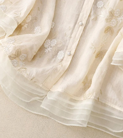 Besticktes Vintage Damen Hemd