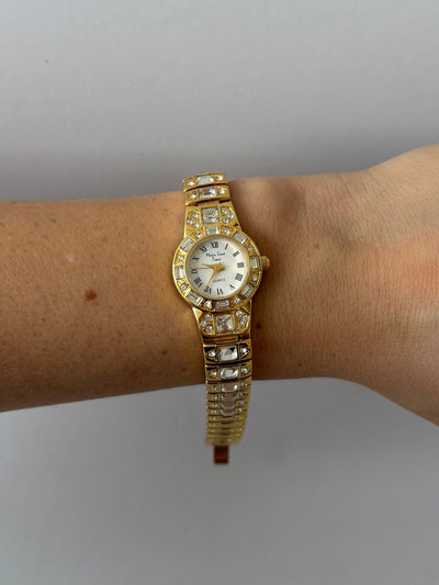 Vintage Gold Diamant Damen Armbanduhr