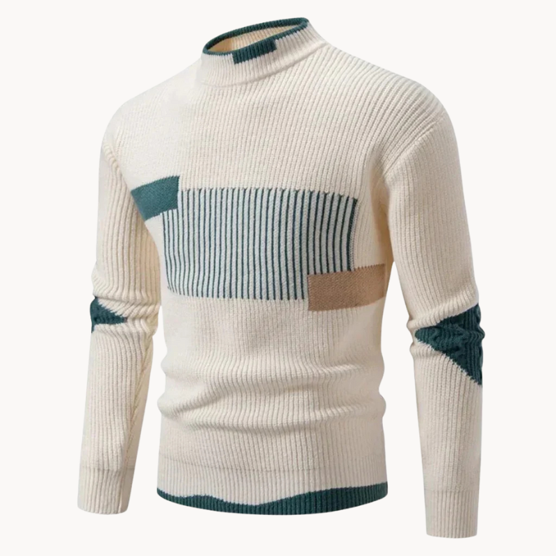Denis | Trendy Geometrischer Strickpullover für Männer