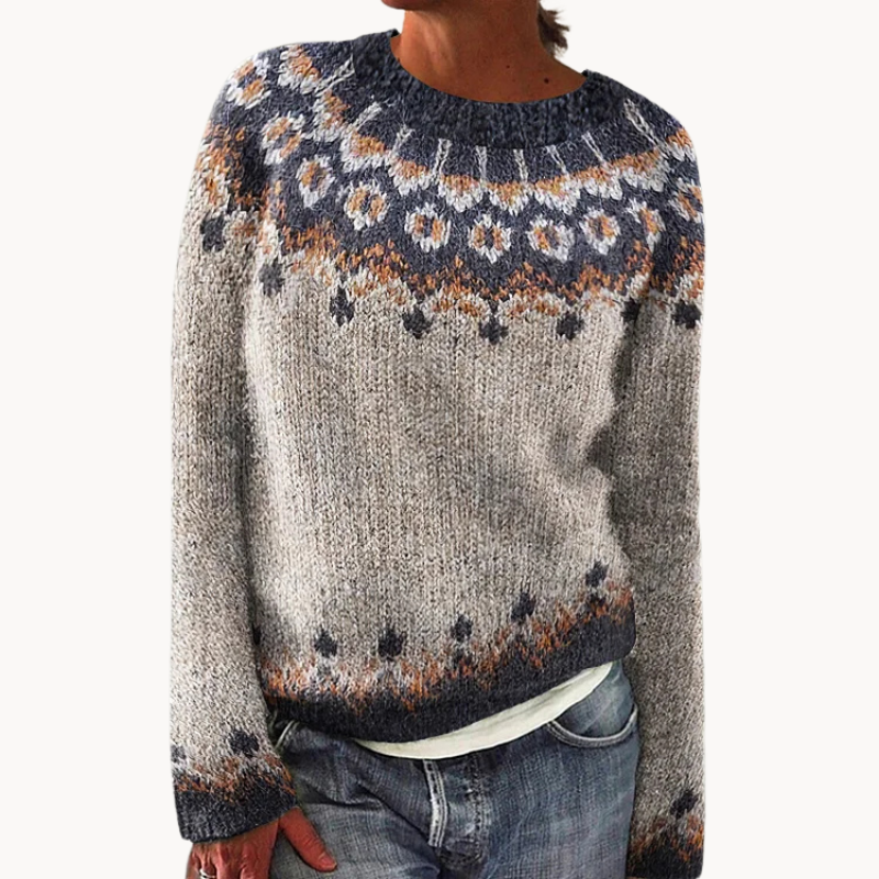 Blandine | Bold Geometric Design Damen Pullover