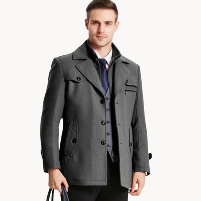 Cillian | Eleganter Herrenmantel mit Innenkragen aus Mischgewebe